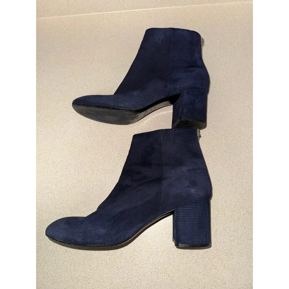 Rag & Bone Drea Navy Corduroy Block Heel Ankle Booties Indie Sleeze Size 8